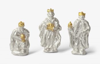 Weihnachtskrippe: Heilige Drei Könige, Silber, 750er Gold