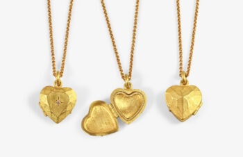 Klassische Anhänger: Herz Medallion, 750er Gold, Diamant