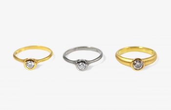 Klassische Ringe: Diamant, 750er Gold