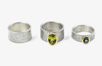 Klassische Ringe: Peridot, Aquamarin, 750er Gold