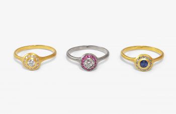 Klassische Ringe: Diamant, Saphir, 750er Gold