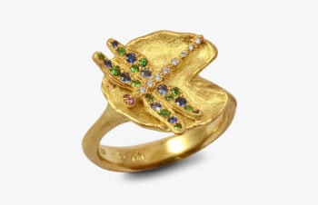 Tier-Ringe: Libelle 750er Gold, Edelsteine