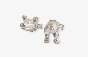 Tier-Ohrringe: Schweinchen, 925er Silber