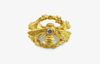 Tier-Ringe: Biene, 750er Gold, Diamant