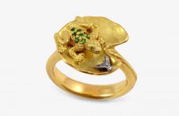 Tier-Ringe: Froschring, 750er Gold, Tsavorit