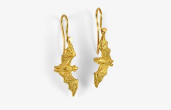 Tierohrringe: Fledermaus, 750er Gold