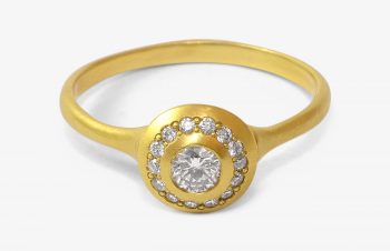 Verliebt, Verlobt, Verheiratet: Verlobungsring, 750er Gold, Diamanten