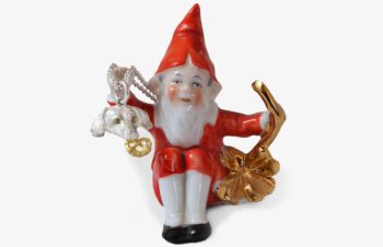 Tieranhänger Dackel mit Breze, Silber, 750er Gold