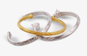 Tier-Armreifen, 750er Gold, Silber