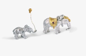 Elefanten, 925er Silber, 750erGold
